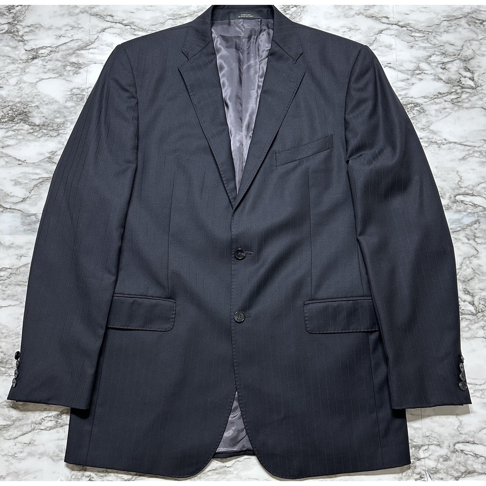Ermenegildo Zegna Suit‎ Mens Size 44 Charcoal Black Striped Black Saks Fifth